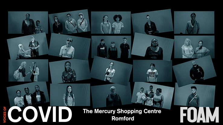 The Voices of Covid at The Mercury Shopping Mall, Romford, LB Havering-high