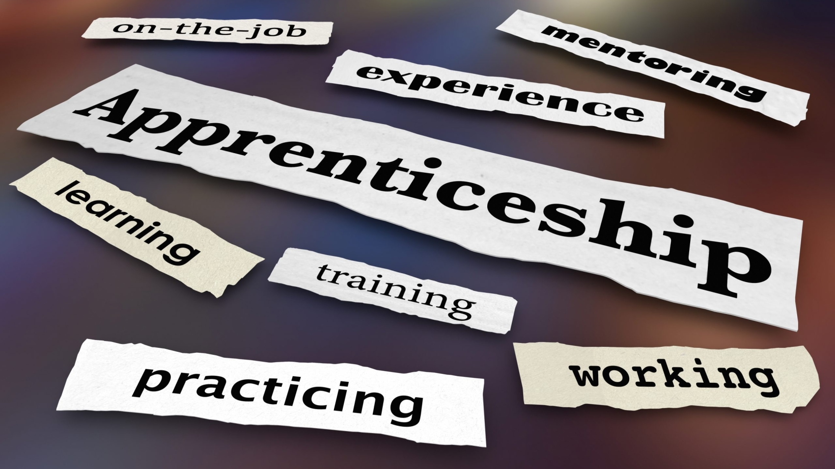 Apprenticeship Newspaper Headlines Work Skill Learning Programs 3d Illustration