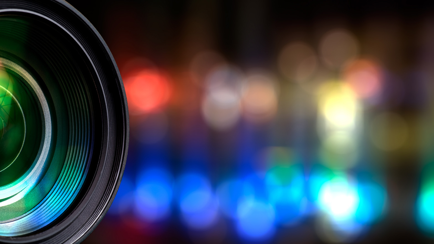 Camera lens with lense reflections.