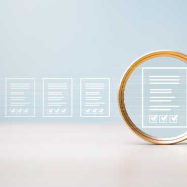 Magnifying glass document management checklist. Magnifying glass check mark approved. Audit certificate evaluate examination reviewing. Magnifying inspector inspect quality Assurance selection summary